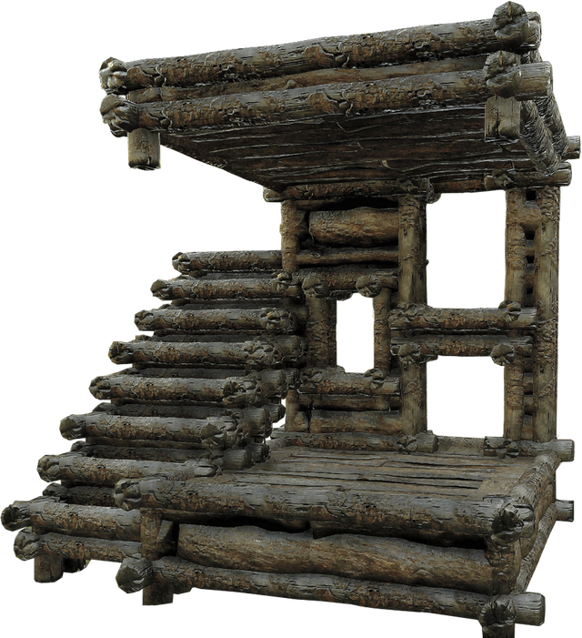 Tarred Wood Block