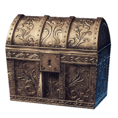 A gold chest. Typically contains epic or legendary quality Weapons or Armor.