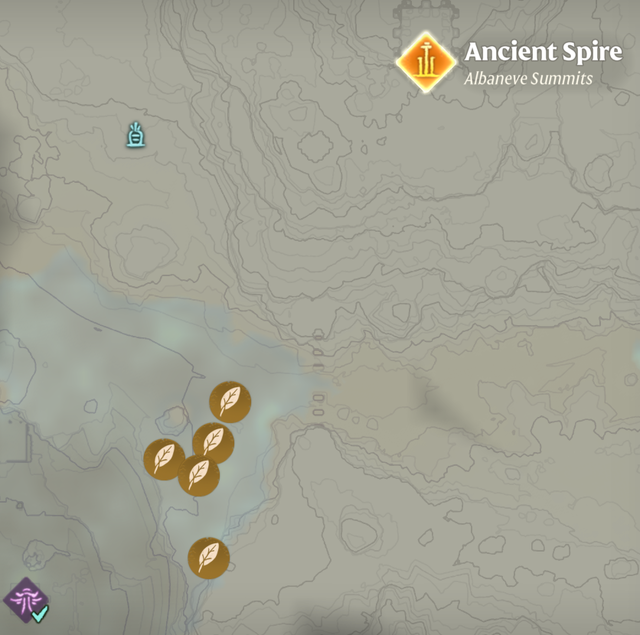Chanterelle South West Ancient spire Alvaneve summits.png