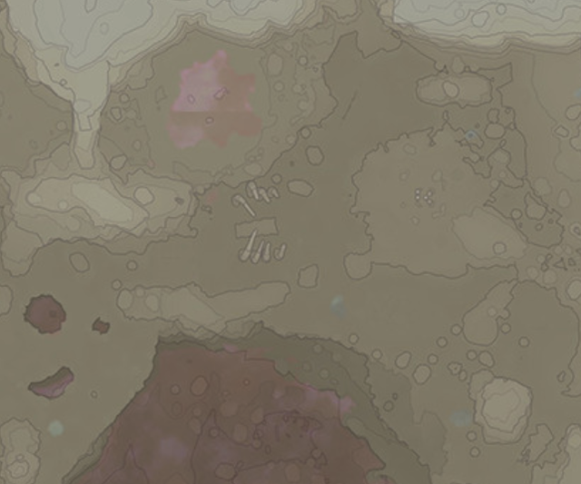 Giant fossilized rib cage on map